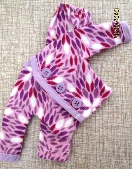 Barbie doll's winter pyjamas - purple print