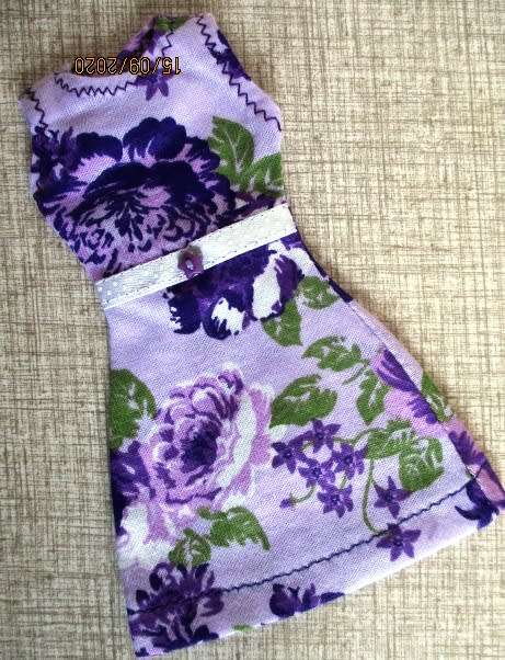 Barbie doll's dress - purple flower