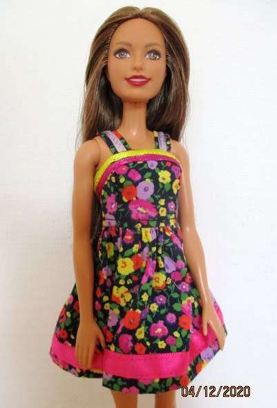 Barbie doll`s dress - brights on black