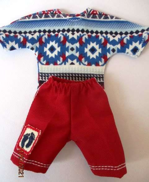 Ken doll`s shorts and T-shirt - red/feet