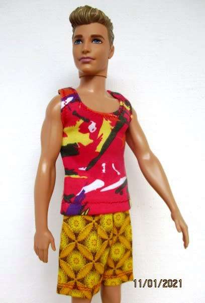 Ken doll`s beach set - red and yellow
