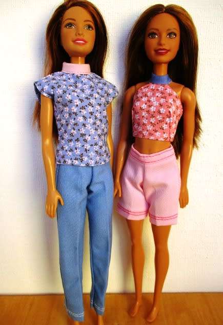 Barbie doll`s mix and match set - pink and blue