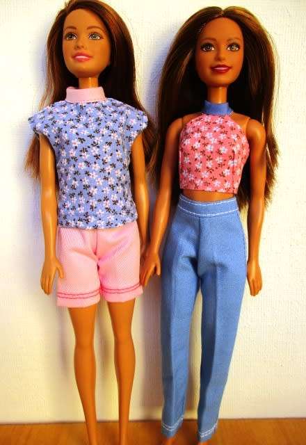 Barbie doll`s mix and match set - pink and blue