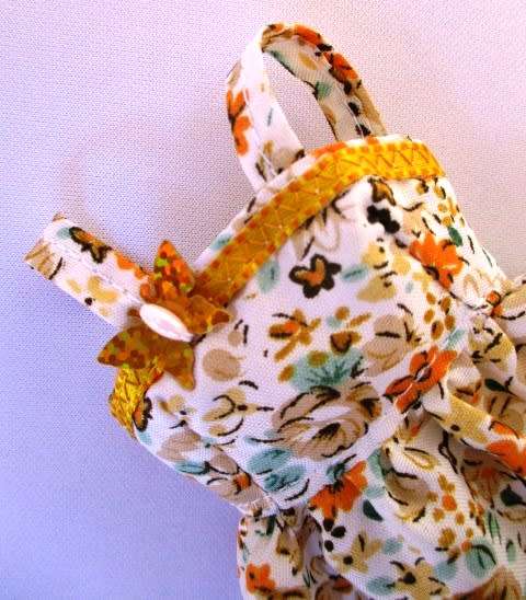 Barbie doll`s dress - orange/gold butterfly