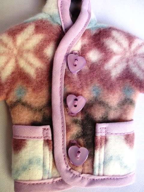 Barbie doll`s fleece hoodie - dusky pink