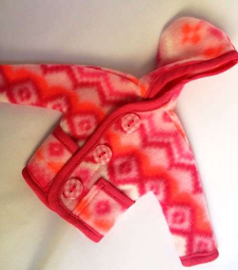 Barbie doll`s fleece hoodie - bright pink