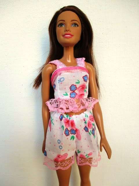 Barbie doll`s summer pyjama - pink flower