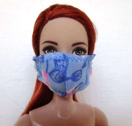 Barbie doll`s shopping bag and necklace set - denim/blue