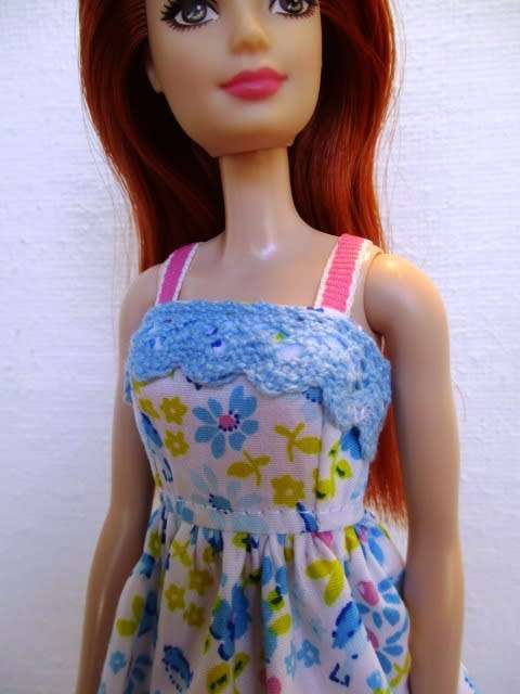 Barbie doll`s dress and pantie set - blue print