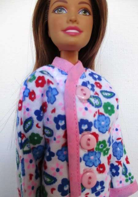 Barbie doll`s winter pyjamas - blue flower