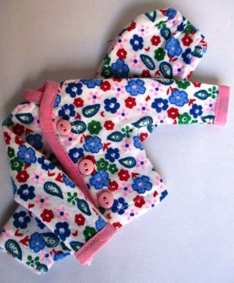 Barbie doll`s winter pyjamas - blue flower