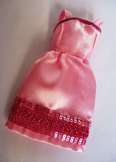 Barbie doll`s party dress - pink/silver sequins