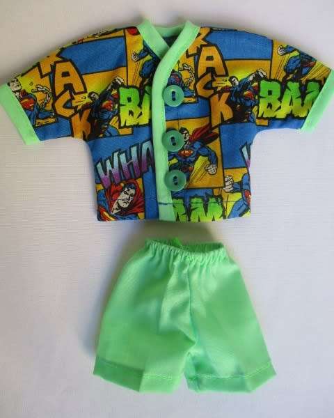 Ken doll`s summer pyjamas - superman green