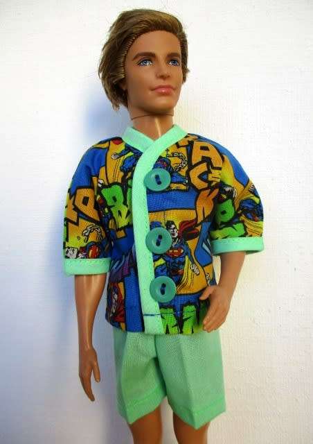 Ken doll`s summer pyjamas - superman green