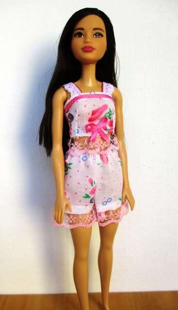 Barbie doll`s summer pyjama set - pink print