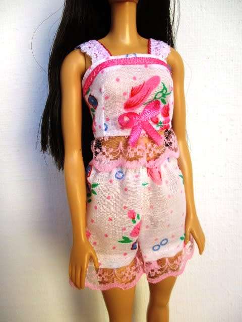 Barbie doll`s summer pyjama set - pink print