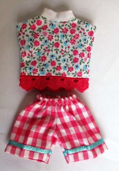 Barbie doll`s shorts and crop top - pink/turquoise