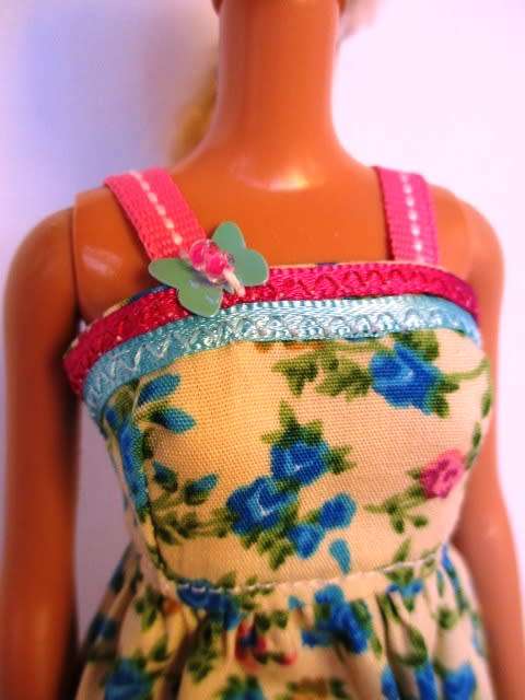 Barbie doll`s dress and pantie set - turquoise/yellow
