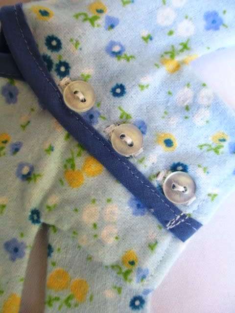 Barbie doll`s winter pyjamas - blue floral print