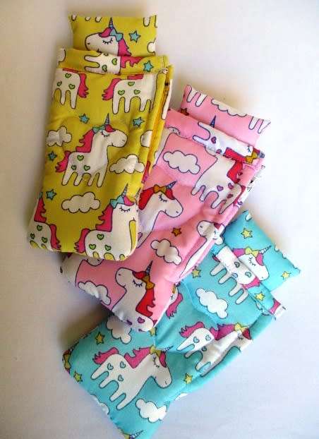 Mini sleeping bag set for Chelsea doll - 3 unicorn print
