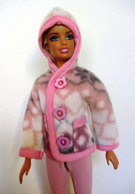 Barbie doll`s hoodie and leggings - dusky pink