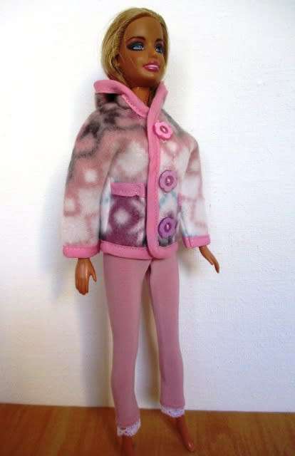 Barbie doll`s hoodie and leggings - dusky pink