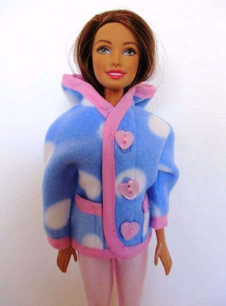 Barbie doll`s fleece hoodie and leggings - blue/pink