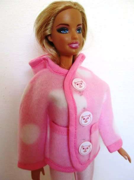 Barbie doll`s fleece hoodie and leggings - pink