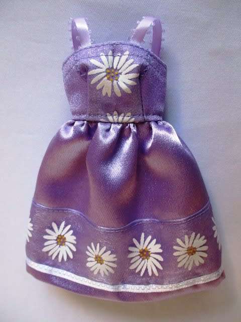 Barbie doll`s party dress - mauve/daisy