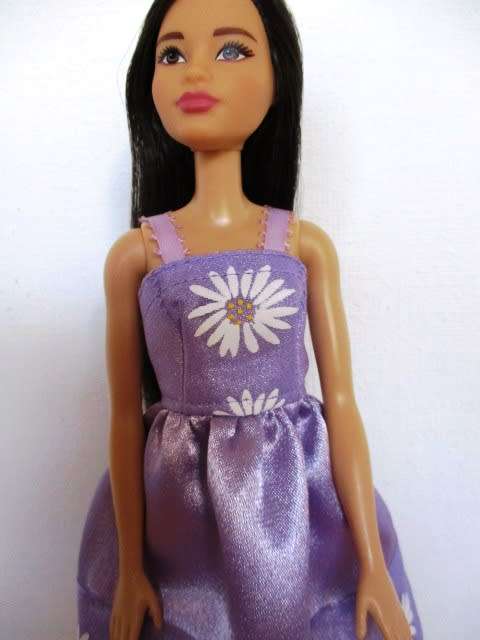 Barbie doll`s party dress - mauve/daisy
