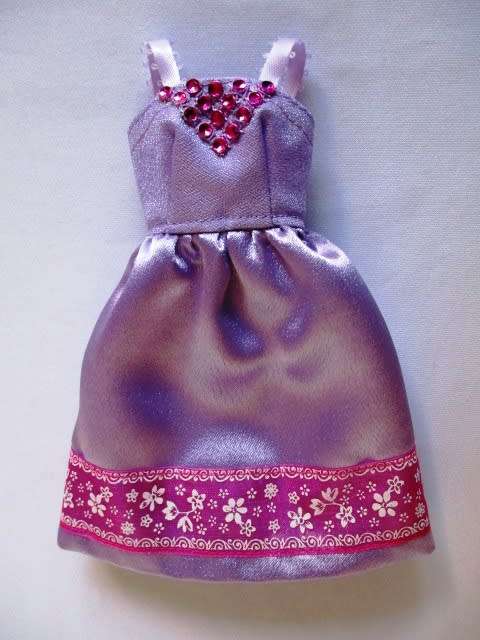 Barbie doll`s party dress - mauve/pink diamond