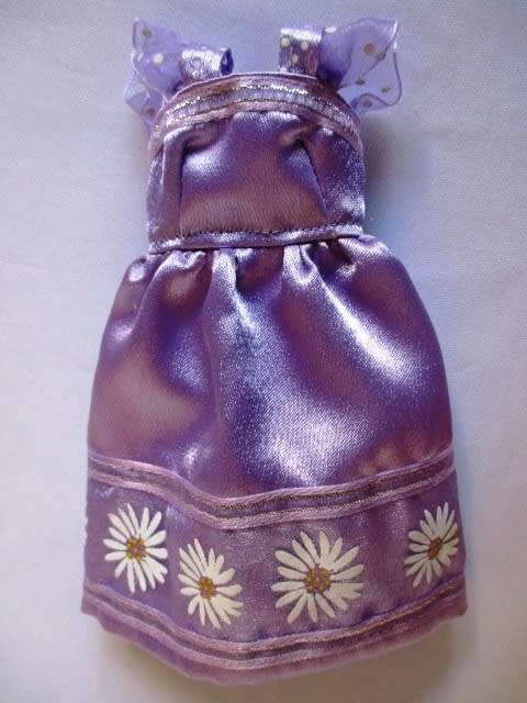 Barbie doll`s party dress - mauve gathered straps