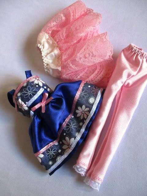 Barbie doll`s party dress with petticoat and leggings