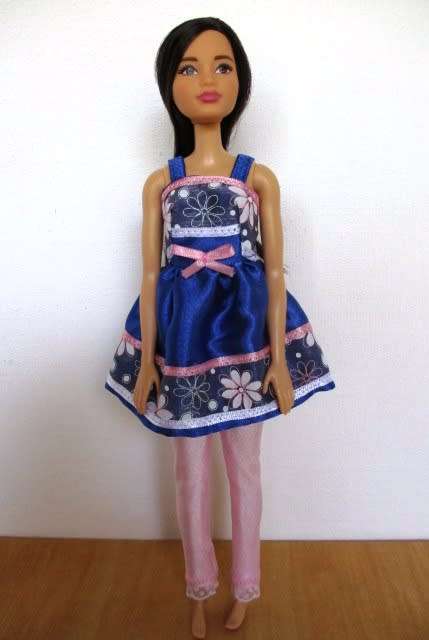 Barbie doll`s party dress with petticoat and leggings