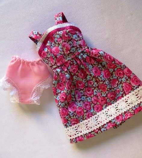 Barbie doll`s summer dress and panties - pink rose