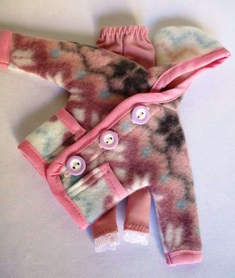 Barbie doll`s fleece hoodie and leggings - dusky pink