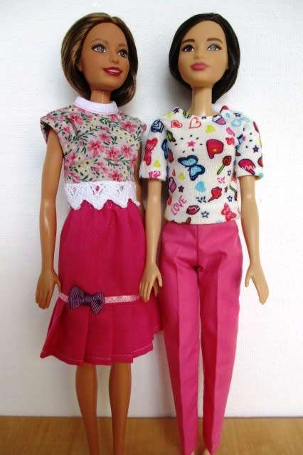 Barbie doll`s colour combo set - cherise/pink