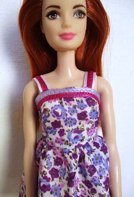 Barbie doll`s summer dress - mauve flower
