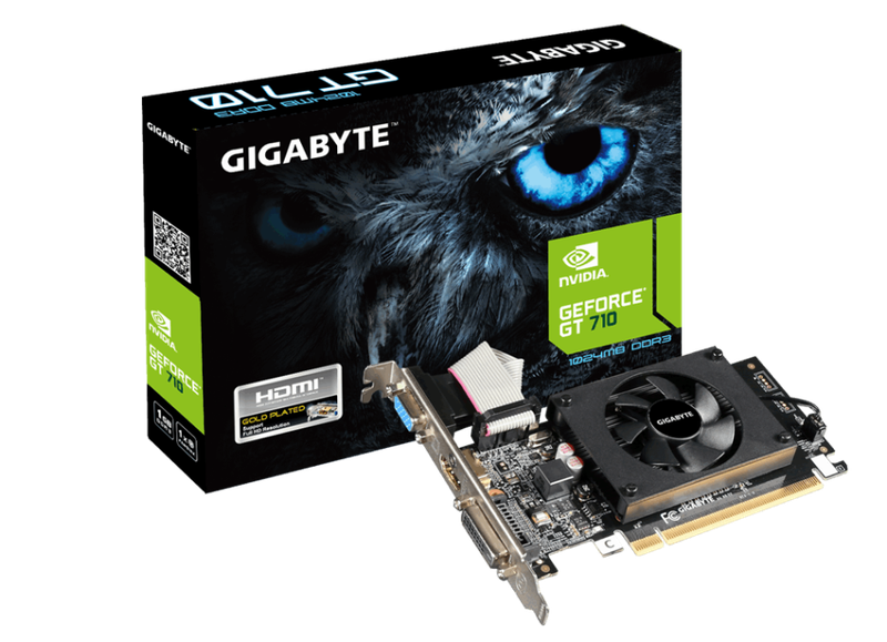 GIGABYTE nVidia GeForce GT 710 1GB Graphics Card (GV-N710D3-1GL)