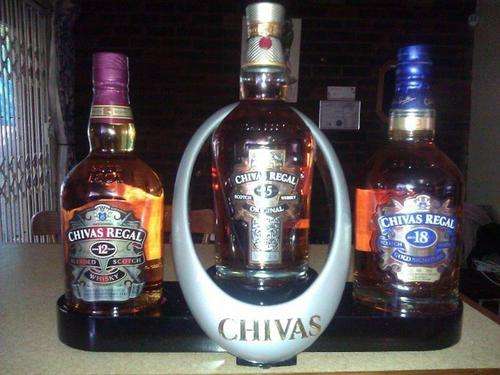 Chivas Regal Scotch Whiskey Range on Chivas Display Stand
