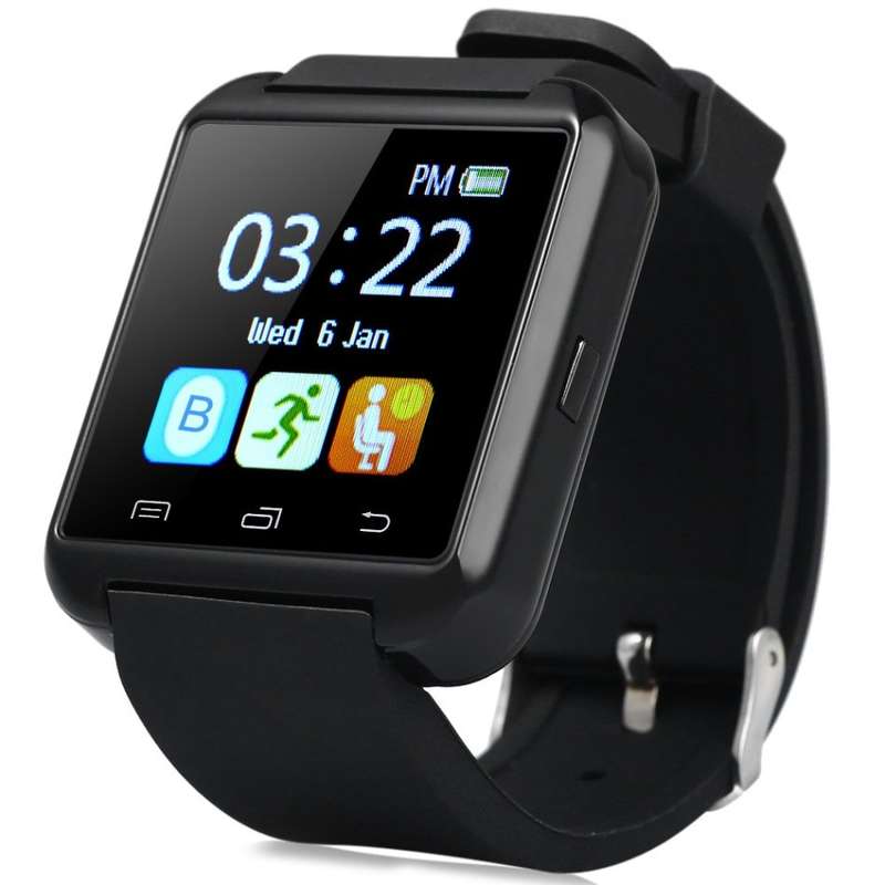 Black U8S Outdoor Sports Bluetooth 3.0 Smart Watch with Remote Camera