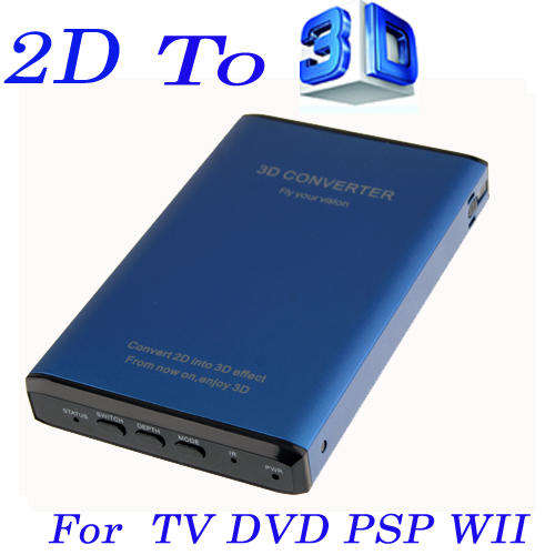 Portable 2D to 3D View Converter HDMI with Glasses for TV DVD PSP WII projector