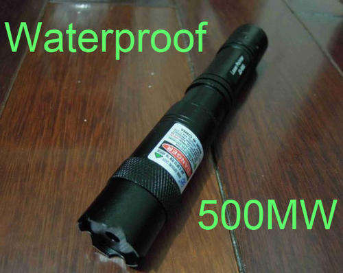Waterproof Military Grade 500mW Green Beam Laser Pointer with Li Battery & Charger