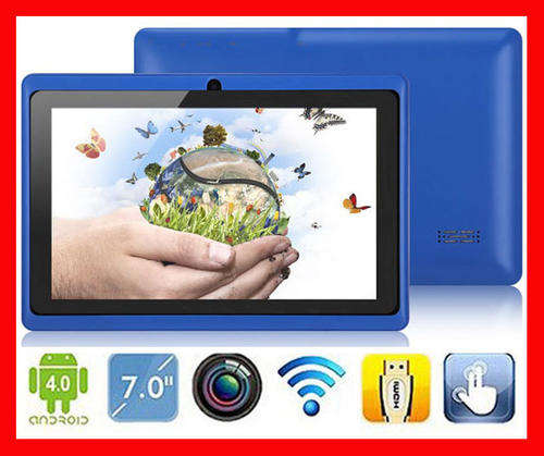 Multi-Touch Boxchip A13 Cortex A8 1.5GHz 4GB 512MB Android 4.0 7-in Tablet PC Blue