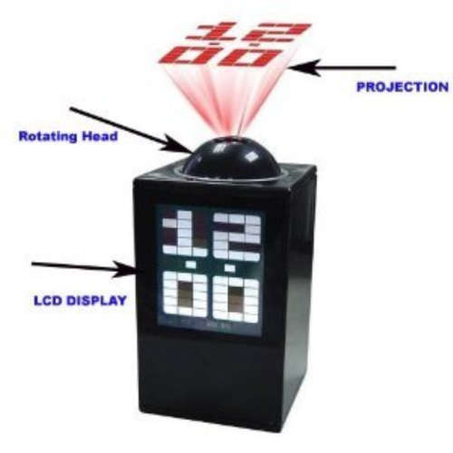 Black Hot Digital Projector LED Alarm Clock Timer Projection Calendar Thermometer