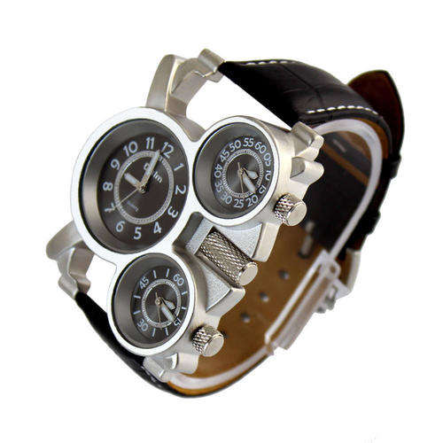 Oulm Luxury Sport Military Quartz Dial Clock Men Stainless Steel Wrist Watch
