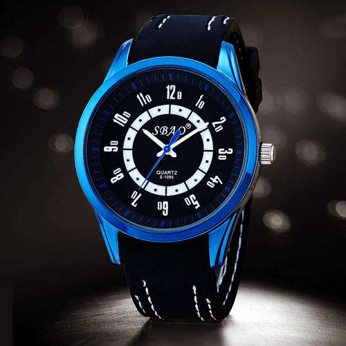 Men Fashion Quqartz Sport Wristwatch Silicone Rubber Watch