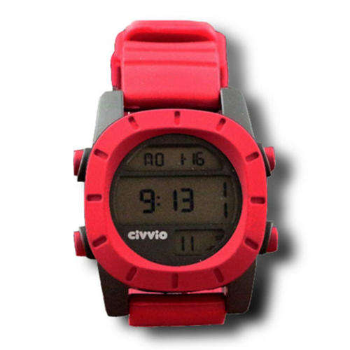 3 ATM WATER RESISTANCE SPORTSMANS GRID WATCH- RED/YELLOW