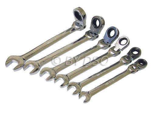 Quality 6 Piece Flex Head Combination Ratchet Spanner Set