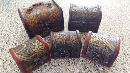 Set of 5 Wooden Jewelery Boxes